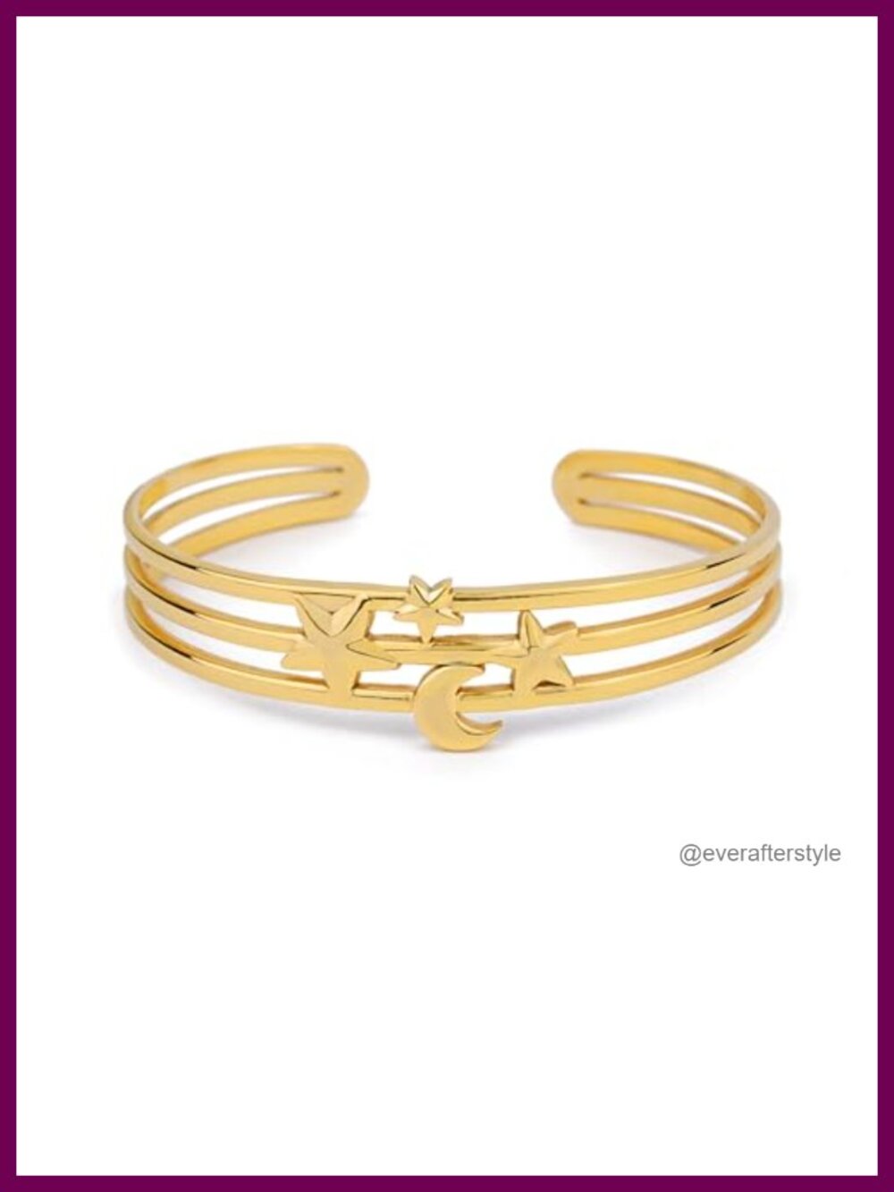 18K Real Gold Plated Stainless Steel Open Cuff Bangle Bracelet Adjustable
